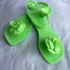 Jeffrey Campbell Lime Green Jelly Flower Sandals